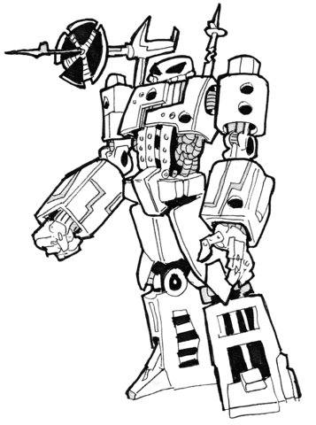 Sci Fi Robot   Satellite Military Bot Coloring Page